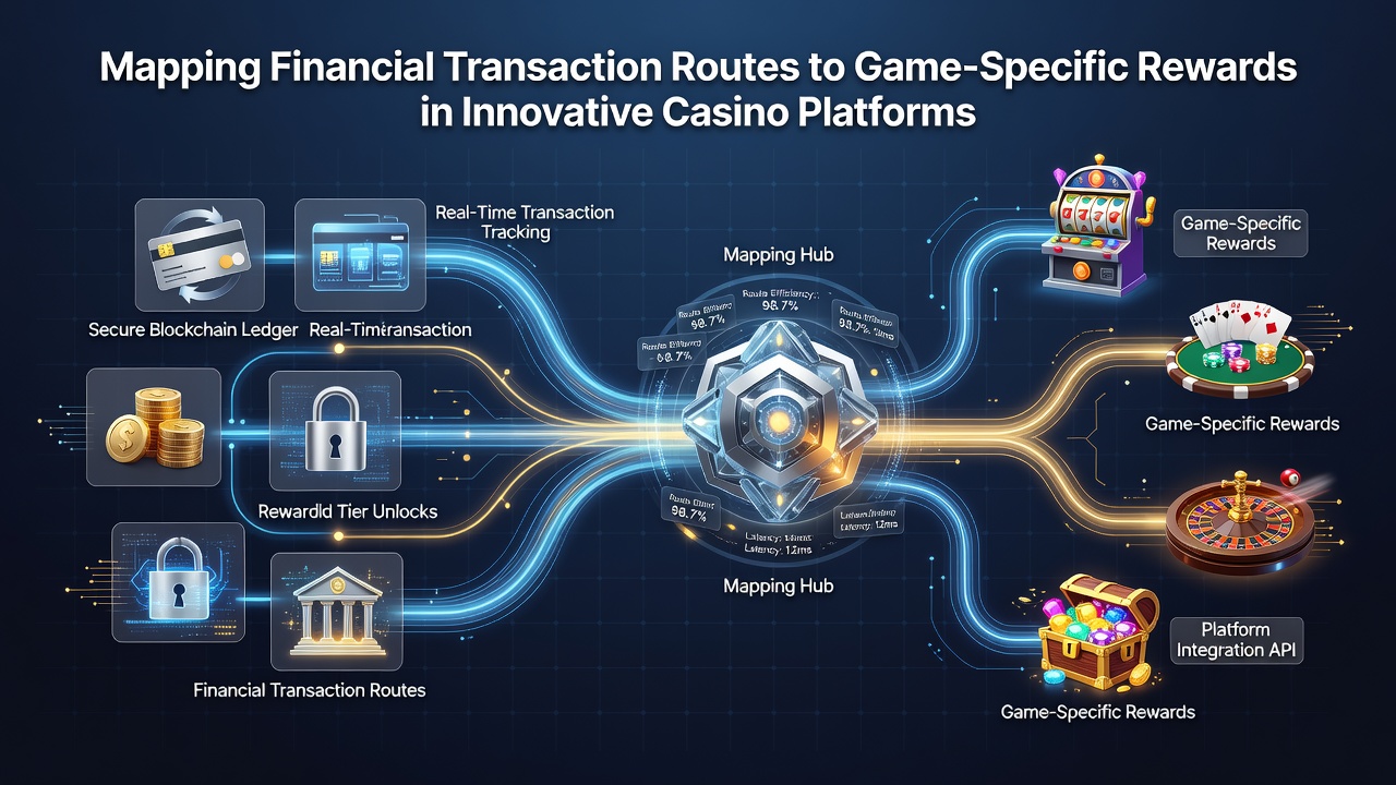 Flowchart of transaction routes feeding into reward allocation engines within casino software