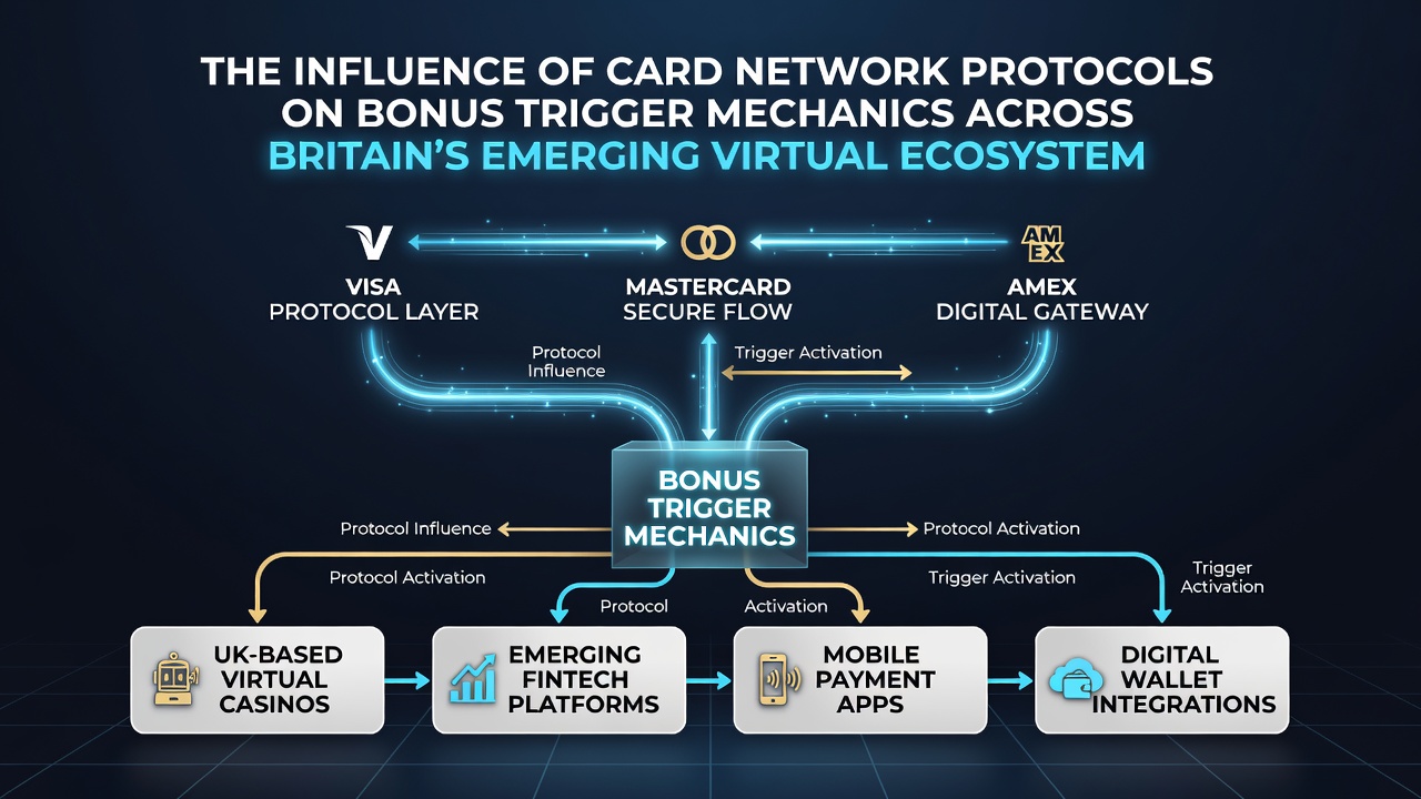 Flowchart of updated card protocol fields feeding into bonus eligibility checks at virtual gaming sites